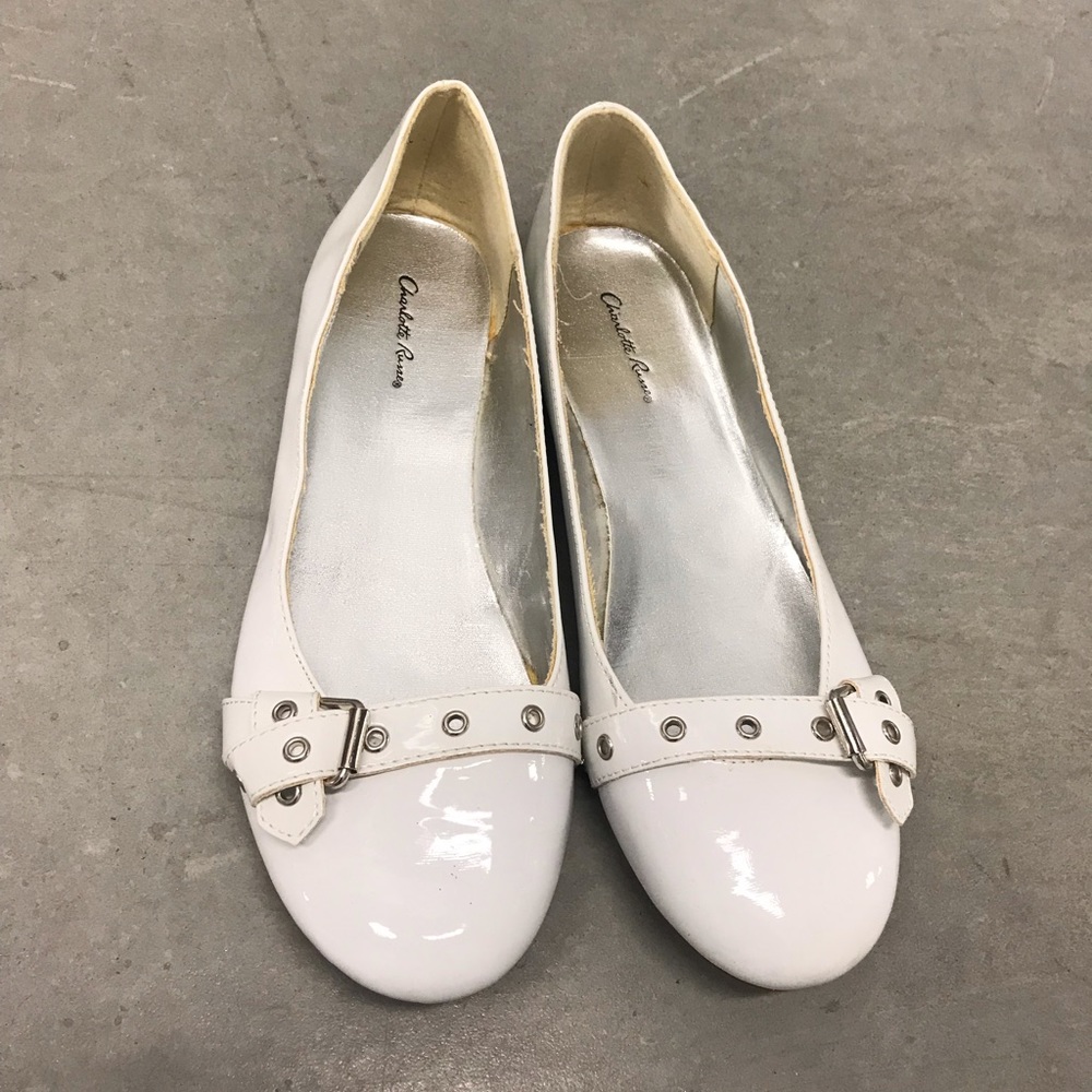 White formal wear flats